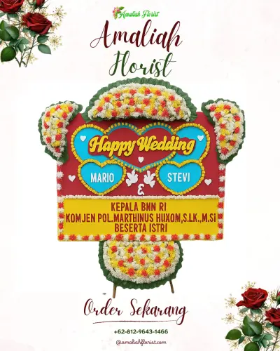Karangan Papan Bunga Pernikahan di Ringinanom